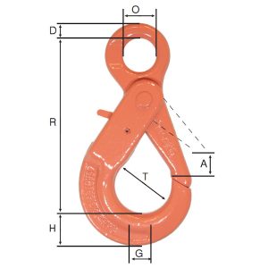 3/8 Size All Material Handling CAX10SF Eye Sling Hook with Latch G100 Alloy Chain Fittings 